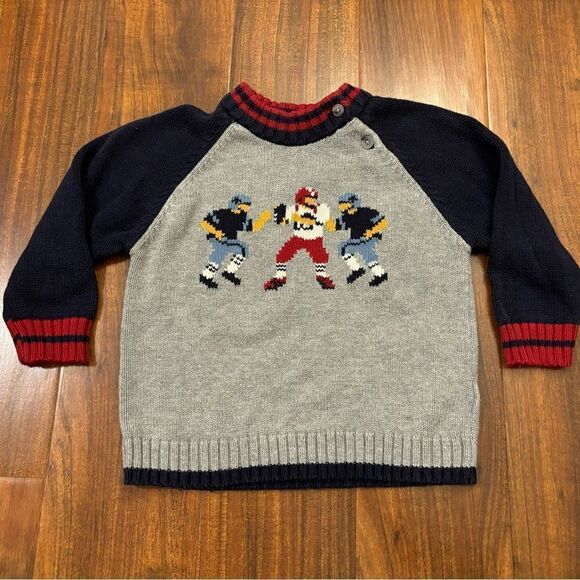 The Children’s Place Knit Football Grey Sweater - Picture 1 of 4